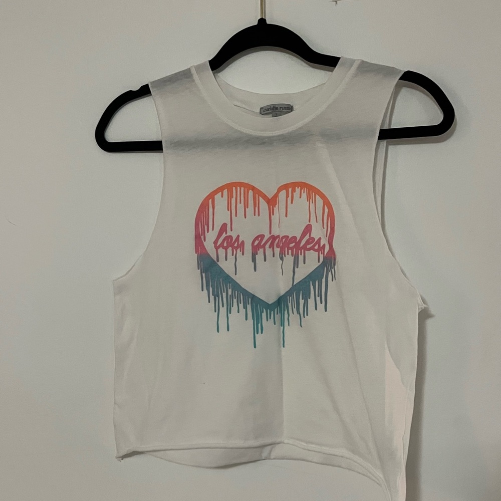 small los angeles dripping heart muscle tank